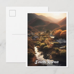 Carte Postale Séoul Corée du Sud Nature Illustration de voyage