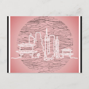 Carte Postale Séoul Corée du Sud Pink City Skyline Voyage