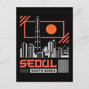 Carte Postale Séoul Corée du Sud Skyline Moderne Voyage Design
