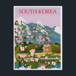 Carte Postale Séoul Corée du Sud Voyage Art Vintage rétro<br><div class="desc">vintage,  rétro,  voyage,  moderne,  aquarelle,  classique,  Séoul,  cartes postales de la Corée du Sud,  Corée du Sud, </div>