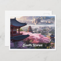 Seoul South Korea Art Vintage Travel Illustration