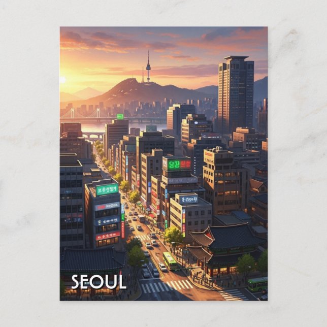 Carte Postale Seoul South Korea Sunset (Devant)