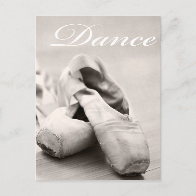 Carte Postale Sepia Ballet Slipper Pointe Chaussures Modèle de d (Devant)
