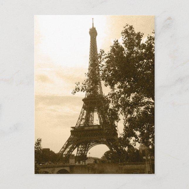 Carte Postale Sepia Eiffel Tower (Devant)