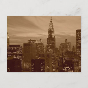 Carte Postale Sepia Tone New York