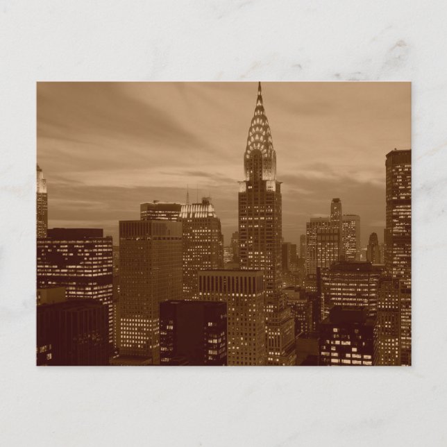 Carte Postale Sepia Tone New York (Devant)