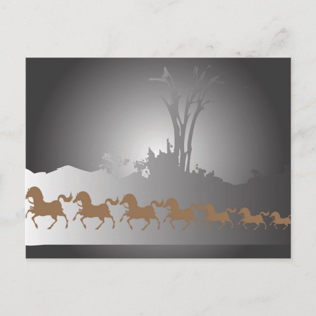 Carte Postale Sept chevaux (Devant)