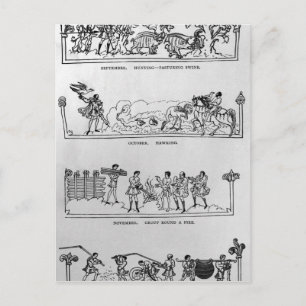 Carte Postale septembre, octobre, novembre et décembre