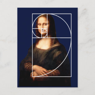 Carte Postale Séquence Leonardo da Vinci Mona Lisa Fibonacci