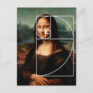 Carte Postale Séquence Leonardo da Vinci Mona Lisa Fibonacci