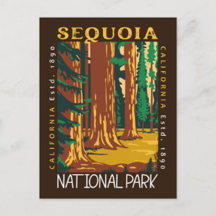 Carte Postale Sequoia National Park California Retro perturbé