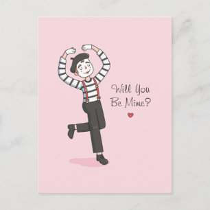 Carte Postale Seras-Tu Mon Mime, Saint Valentin Drôle
