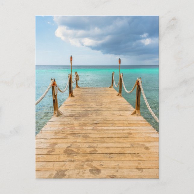 Carte Postale Serene Aruba Long Dock en bois & Ocean Bliss (Devant)