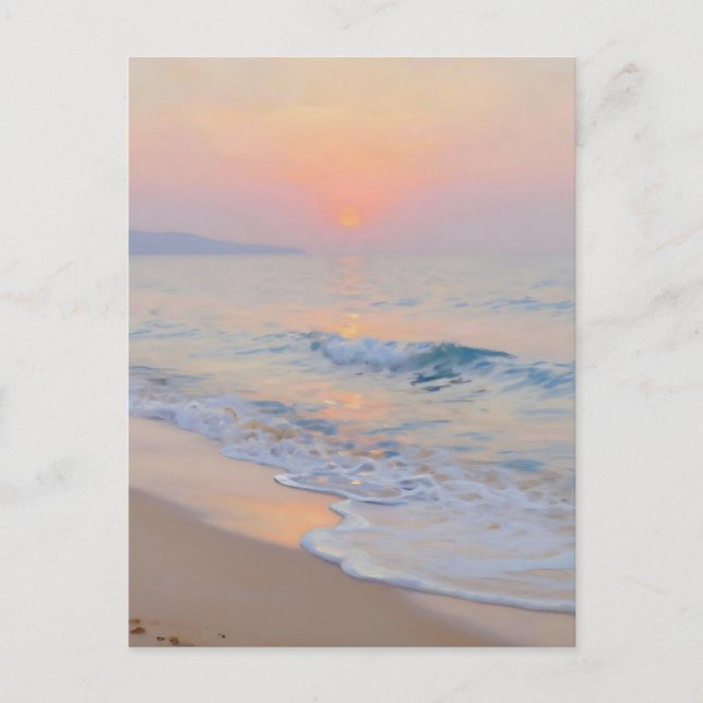 Carte Postale Serene Sunset Beach Ocean Glow (Devant)