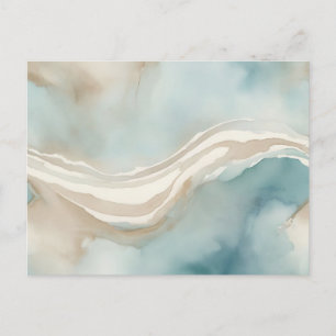 Carte Postale Serene Watercolor Laver avec Sky Blue
