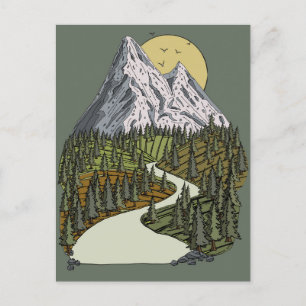 Carte Postale Sérénité du lac de montagne : l'aventure du couche