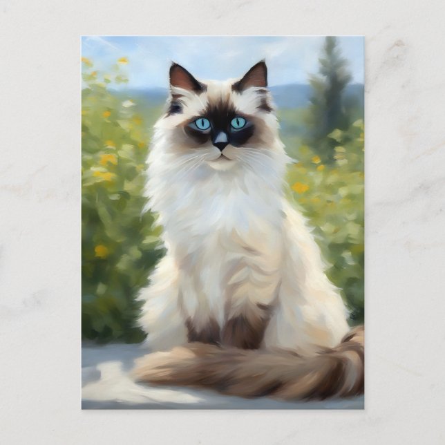 Carte Postale Sérénité impressionniste La Ragdoll (Devant)