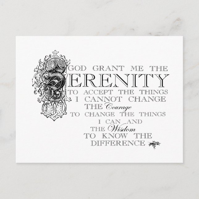 Carte Postale Serenity Prayer (Devant)