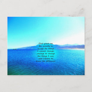 Carte Postale Serenity Prayer With Blue Ocean and Amazing Sky