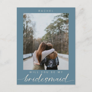Carte Postale Serez-vous ma demoiselle d'honneur bleu Photo mode