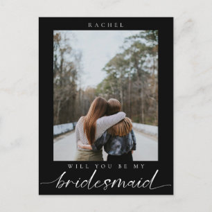 Carte Postale Serez-vous ma demoiselle d'honneur minimaliste Pho