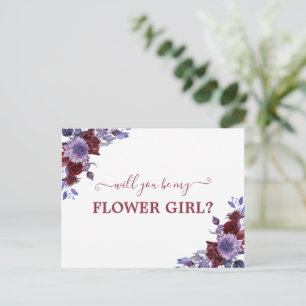 Carte Postale Serez-Vous Ma Fille Fleur Violet Floral