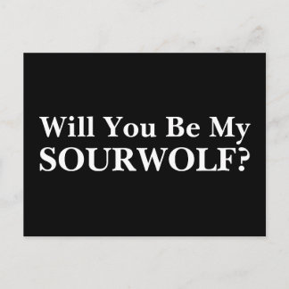 Carte Postale Serez-vous mon SOURWOLF ? Texte et couleur personn