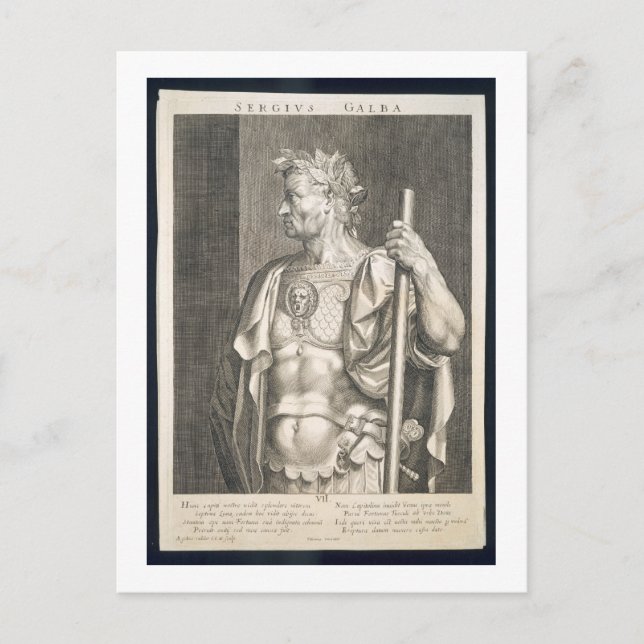 Carte Postale Sergius Galba Empereur de Rome 68 ap. J.-C. gravé  (Devant)