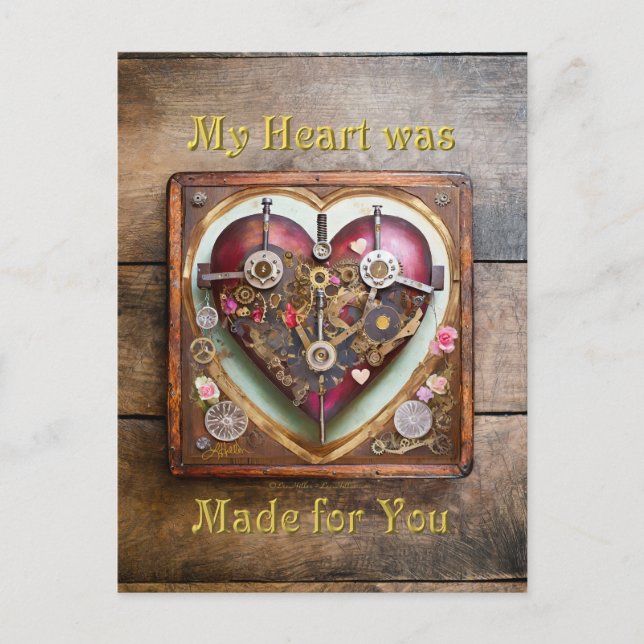 Carte Postale Série Steampunk Rouge à Coeur Buff (Devant)