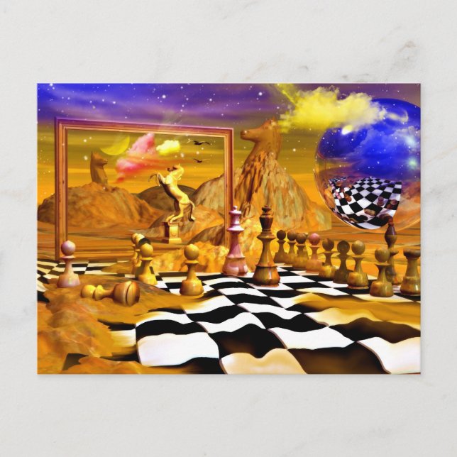 Carte Postale Séries d'échecs, tableaux d'échecs, art d'échecs (Devant)