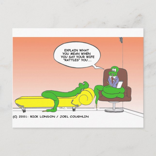 Carte Postale Serpent à Sonnette en Thérapie Cadeaux et Objets d (Devant)