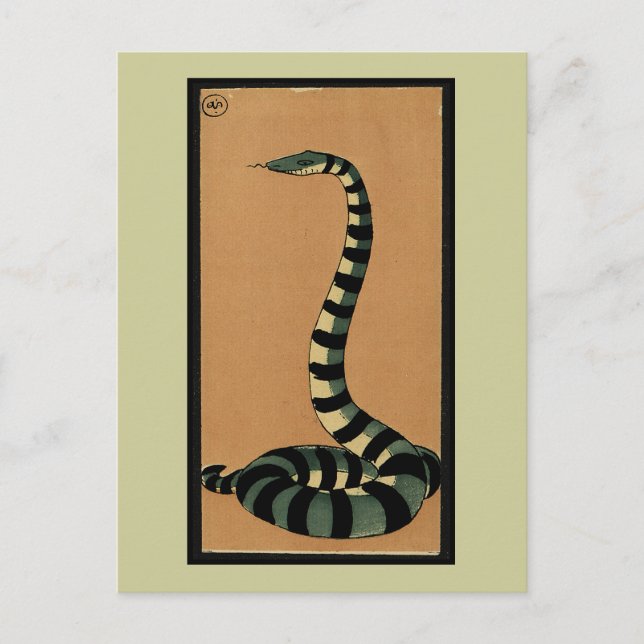 Carte Postale Serpent - Antiquaire, Colorée Illustration du livr (Devant)