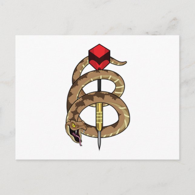 Carte Postale Serpent aux Fléchettes avec Fléchette (Devant)