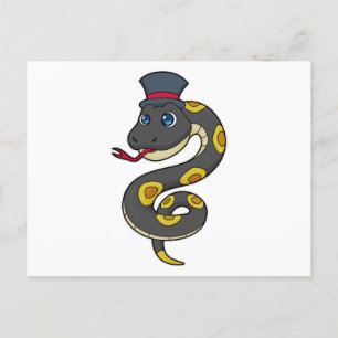 Carte Postale Serpent avec Chapeau