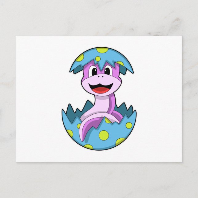 Carte Postale Serpent avec coquille d'œuf (Devant)