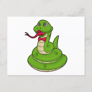 Carte Postale Serpent avec nœud papillon