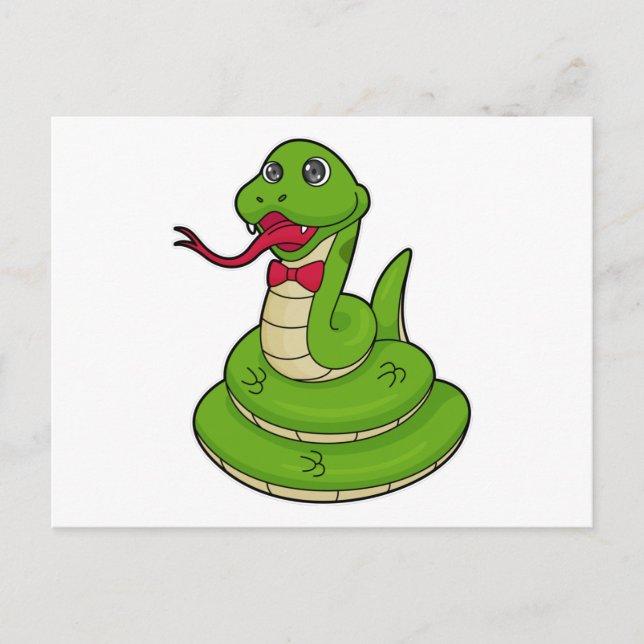 Carte Postale Serpent avec noeud papillon (Devant)