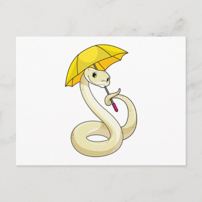 Carte Postale Serpent avec parapluie (Devant)