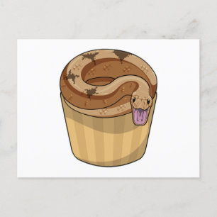 Carte Postale Serpent avec un muffin