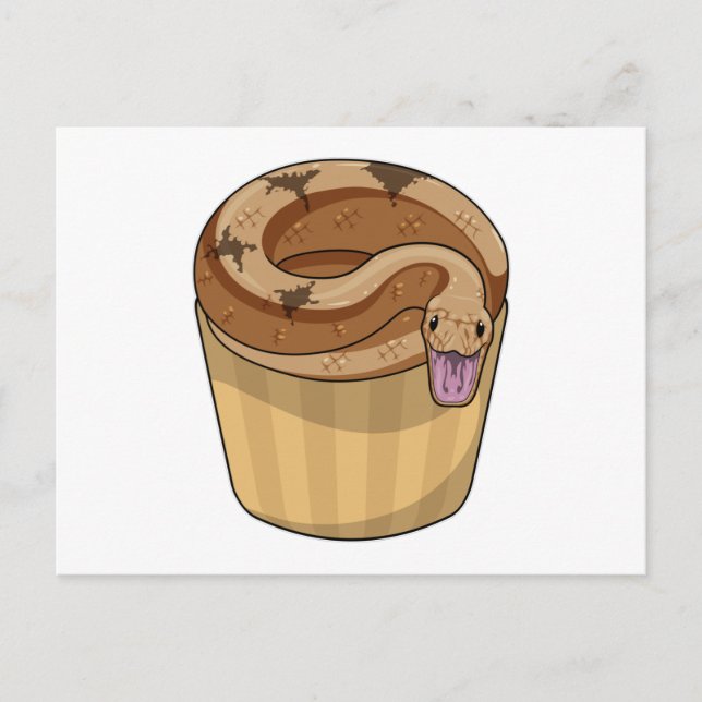 Carte Postale Serpent avec un muffin (Devant)