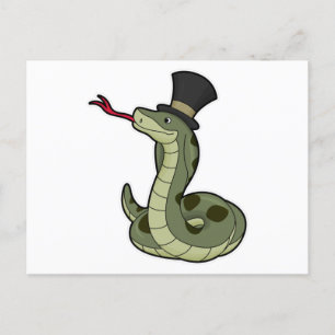 Carte Postale Serpent comme Gentleman & Chapeau