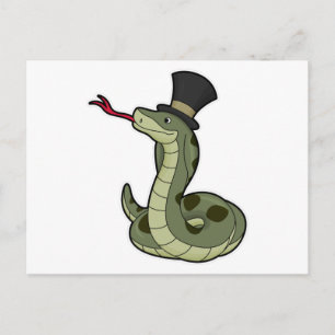 Carte Postale Serpent comme Gentleman & Chapeau