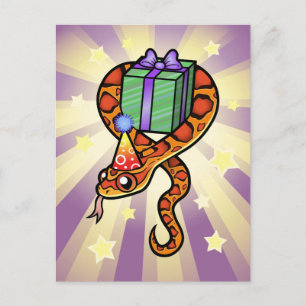Carte Postale Serpent d'anniversaire