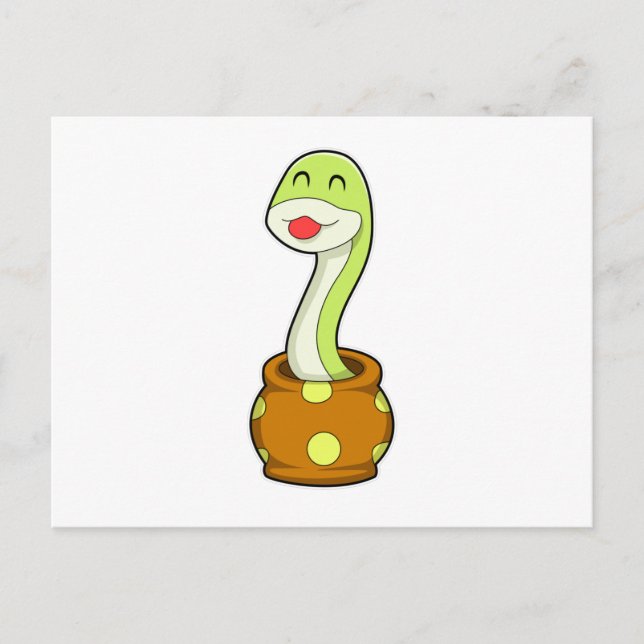 Carte Postale Serpent dans un pot (Devant)