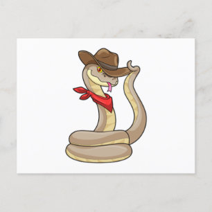 Carte Postale Serpent en cowboy avec Écharpe