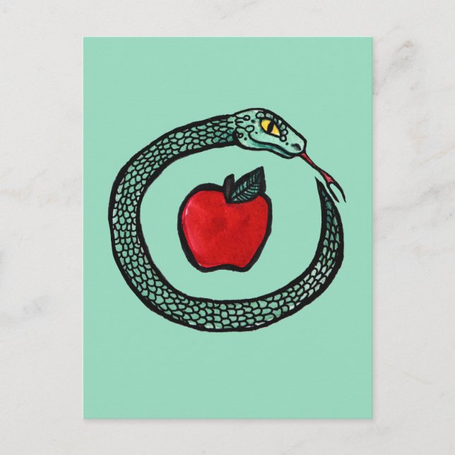Carte Postale Serpent et Pomme                                   (Devant)