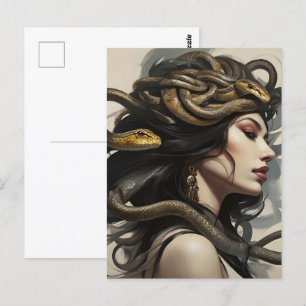 Carte Postale Serpent femme art