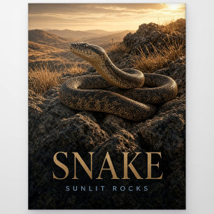 Carte Postale Serpent Rochers Ensoleillés Faune ANIMAL