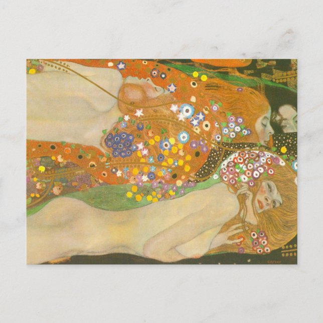 Carte Postale Serpents d'eau II par Gustav Klimt, Art Nouveau (Devant)
