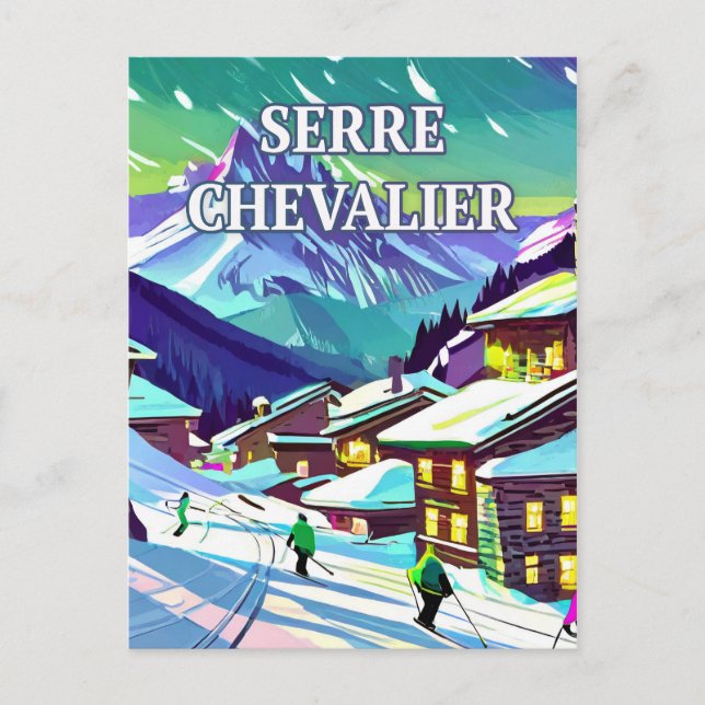 Carte Postale Serre Chevalier : Élégance Montagnarde (Devant)